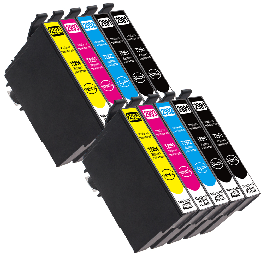 EPSON 29XL-T2991/2/3/4  4 Black + 2 CYAN + 2 MAGENTA +2 YELLOW JUMBO SET MULTIPACK (10 Pack) 