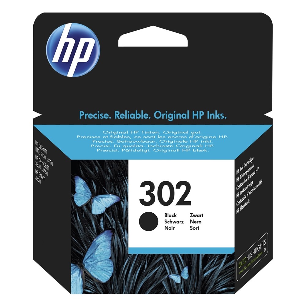 HP 302 Black 190Pgs (F6U66AE)