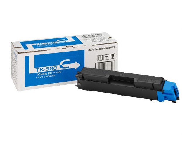 Kyocera TK-580C Toner Κυανό 2800 Σελίδων (1T02KTCNL0)
