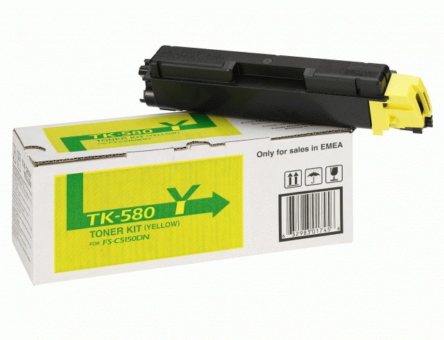 Kyocera TK-580Y Toner Κίτρινο 2800 Σελίδων (1T02KTANL0)