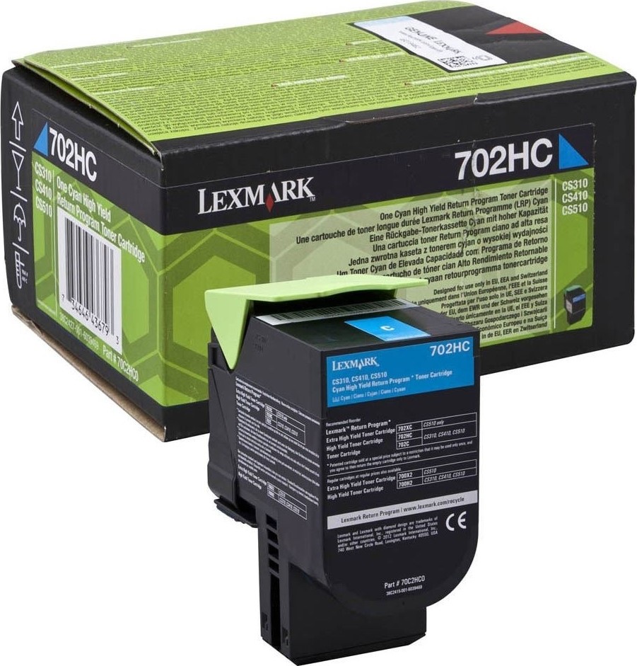 Lexmark 702HC Toner Laser Εκτυπωτή Κυανό High Capacity Return Program 3000 Σελίδων (70C2HC0)