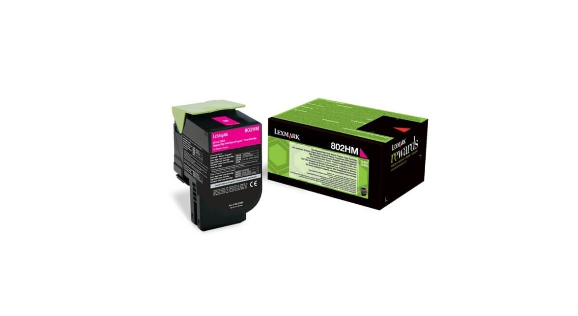Lexmark 802HM Toner Laser Εκτυπωτή Magenta High Yield Return Program 1000 Σελίδων (80C2HME)