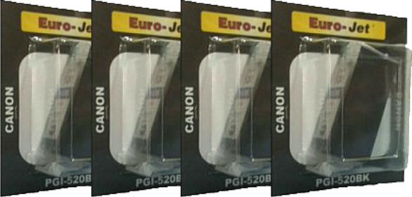 ΣΥΜΒΑΤΟ Set Canon 4 τεμαχια PGI-520BK with chip